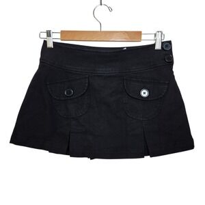 New Urban Outfitters Size Small Ultra Mini Pleated Skirt Shorts Black Goth Alt
